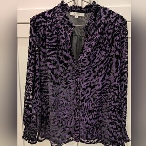 Cleo Petite Velvet Burnout Blouse